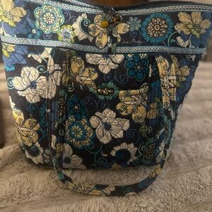 Vera Bradley Blue and Yellow Floral Tote Bag